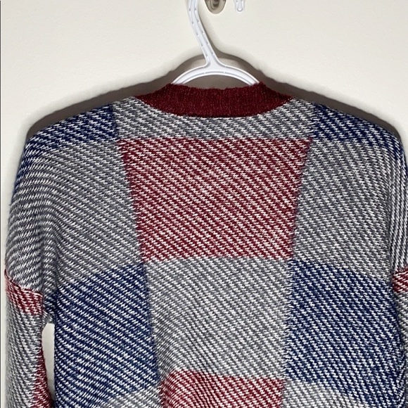 Lucky Brand plaid wool blend open long cardigan size XS - Picture 4 of 9